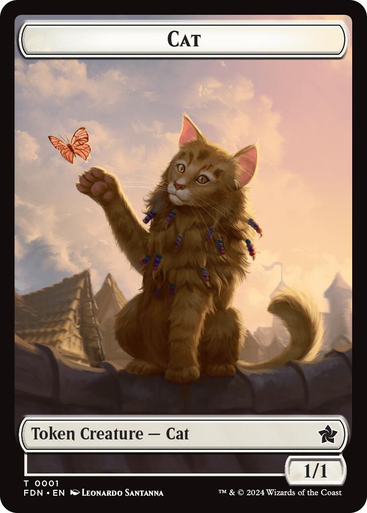 Spirit // Cat (0001) Doubled-Sided Token [Foundations Tokens]-2