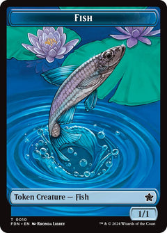 Faerie // Fish Doubled-Sided Token [Foundations Tokens]-2