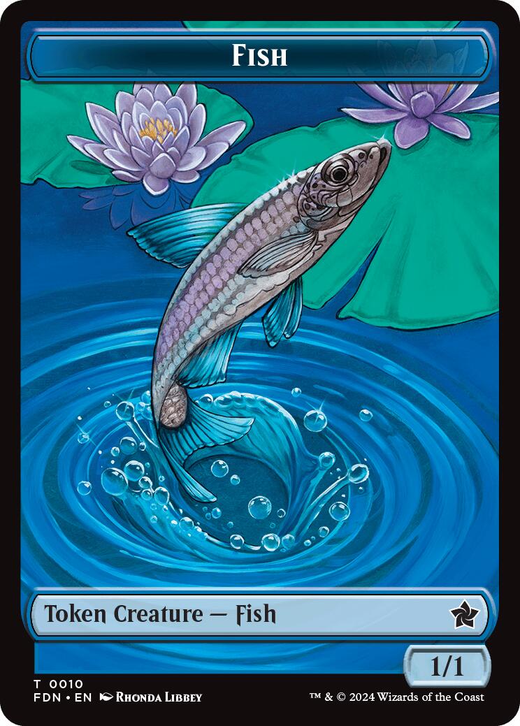 Faerie // Fish Doubled-Sided Token [Foundations Tokens]-2