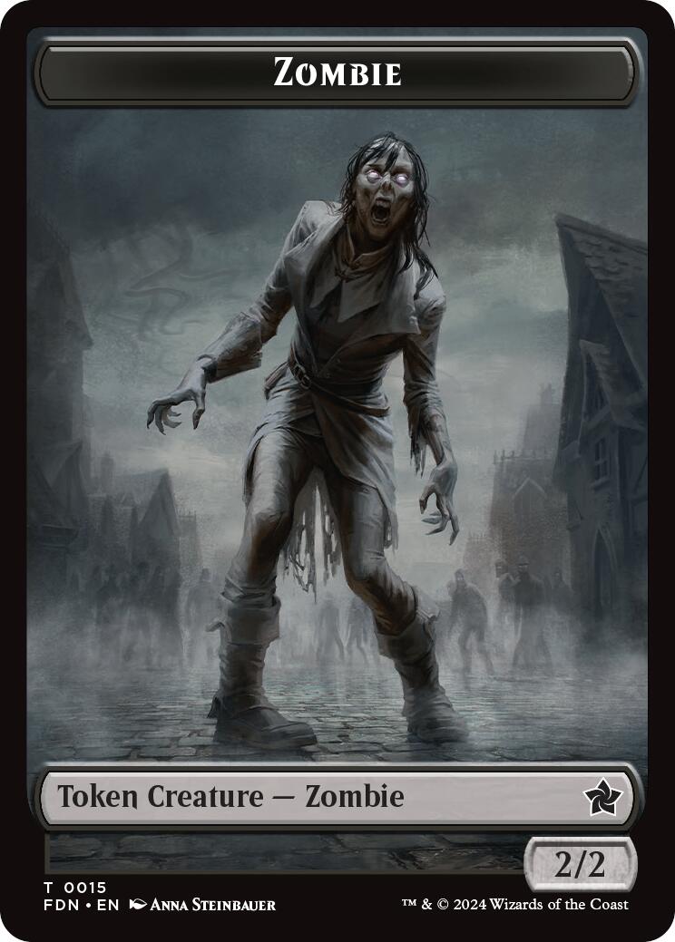 Zombie // Insect Doubled-Sided Token [Foundations Tokens]-1
