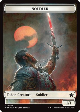 Soldier // Faerie Double-Sided Token [Foundations Tokens]-3