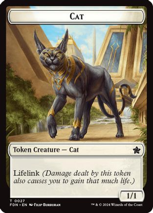Cat (0027) // Phyrexian Goblin Double-Sided Token [Foundations Tokens]-3