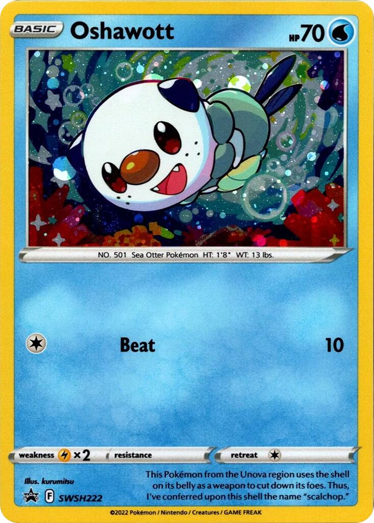 Oshawott (SWSH222) (Cosmo Holo) [Sword & Shield: Black Star Promos]-1