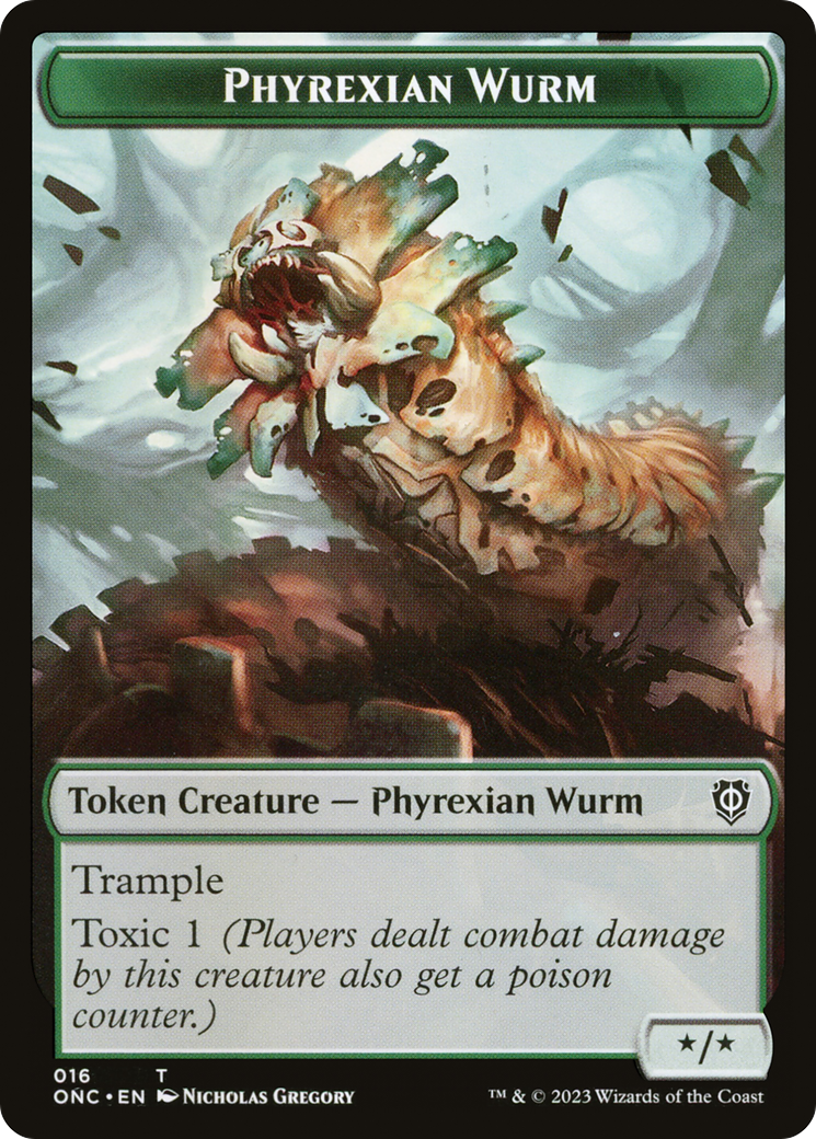 Phyrexian Wurm (TONC-016) - Phyrexia: All Will Be One Commander Tokens-1