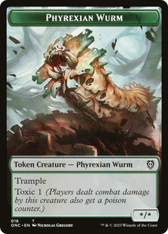 Phyrexian Wurm (TONC-016) - Phyrexia: All Will Be One Commander Tokens-1