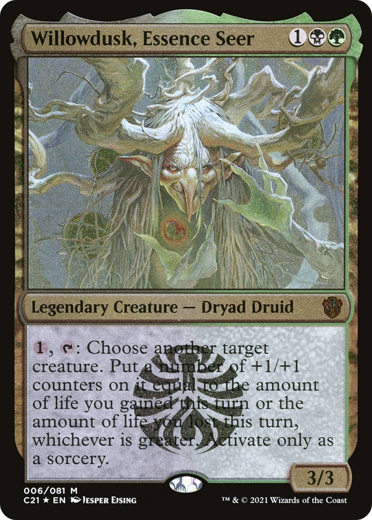 Willowdusk, Essence Seer (Display Commander) - Thick Stock (C21-006) - Commander 2021 Display Commanders Foil-1