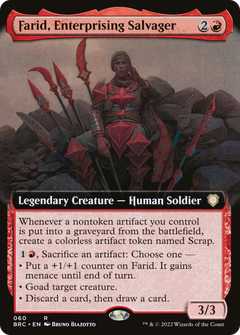 Farid, Enterprising Salvager (Extended Art) [The Brothers' War Commander]-1