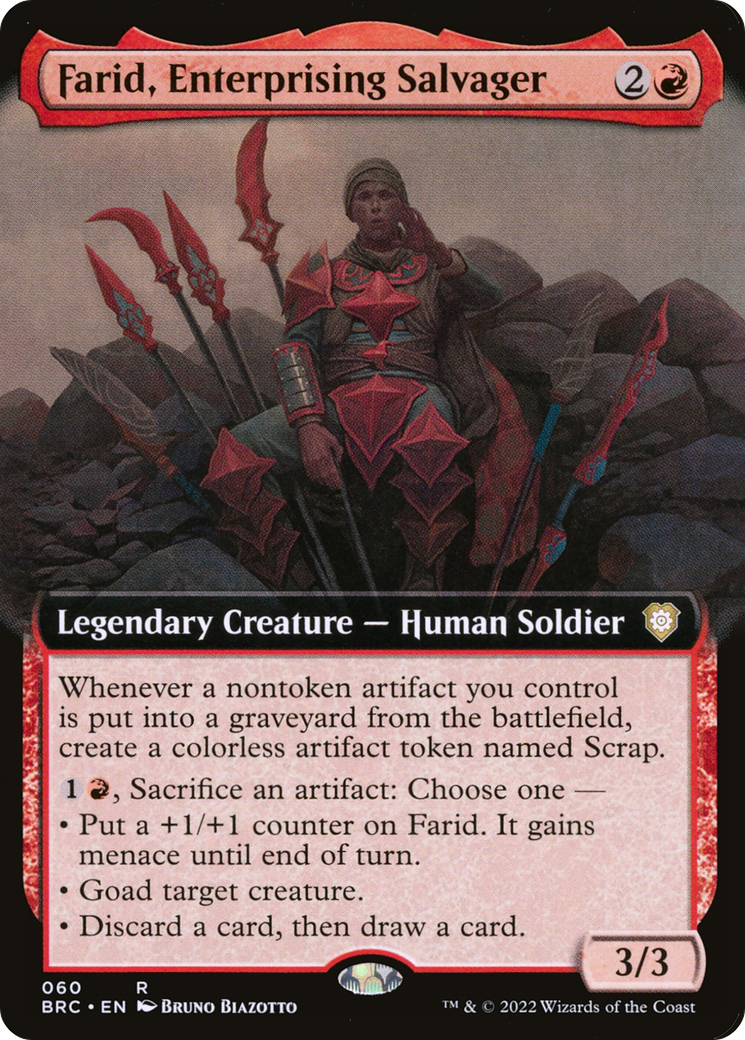 Farid, Enterprising Salvager (Extended Art) [The Brothers' War Commander]-1