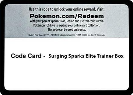 Code Card - Surging Spark Elite Trainer Box  SV08 Surging Sparks - Code Card-1