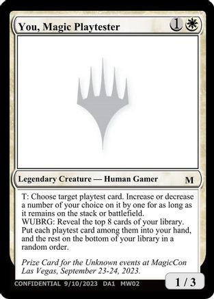 You, Magic Playtester (-) - Un-Known Event Playtest Cards-1
