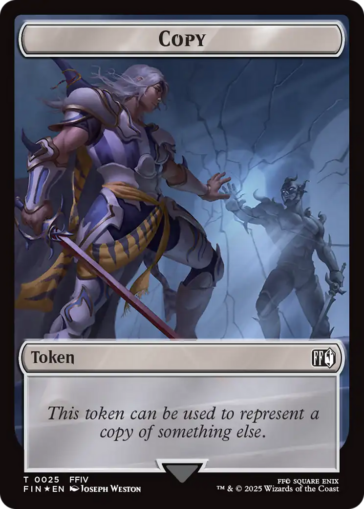 Copy (0025) // Moogle (0034) Double-Sided Token (Surge Foil) [FINAL FANTASY Tokens]-1