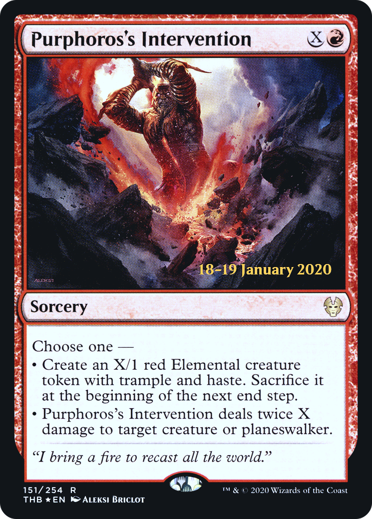 Purphoros's Intervention [Theros Beyond Death Prerelease Promos]-1