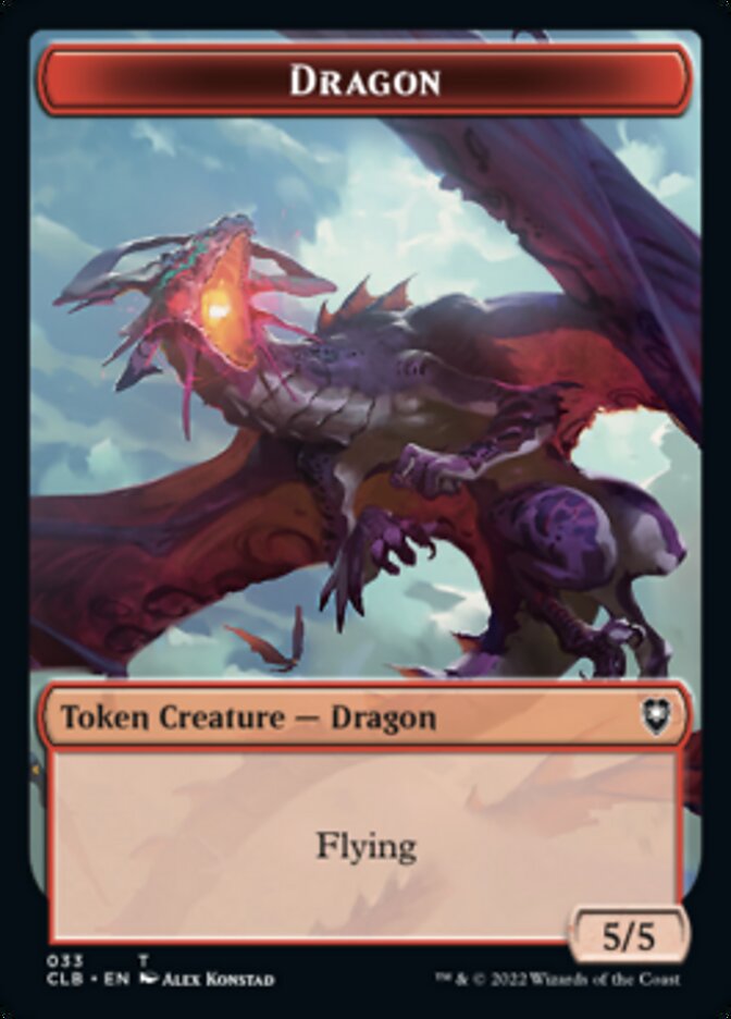 Gold // Dragon Double-Sided Token [Commander Legends: Battle for Baldur's Gate Tokens]-2