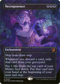 Necropotence (Anime Borderless) (Confetti Foil) [Wilds of Eldraine: Enchanting Tales]-1