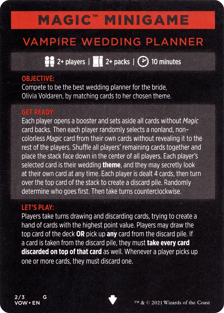 Vampire Wedding Planner // Vampire Wedding Planner (cont'd) (MVOW-002) - Innistrad: Crimson Vow Minigames-1