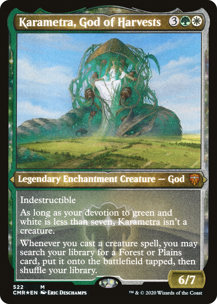 Karametra, God of Harvests (Etched) [Commander Legends]-1