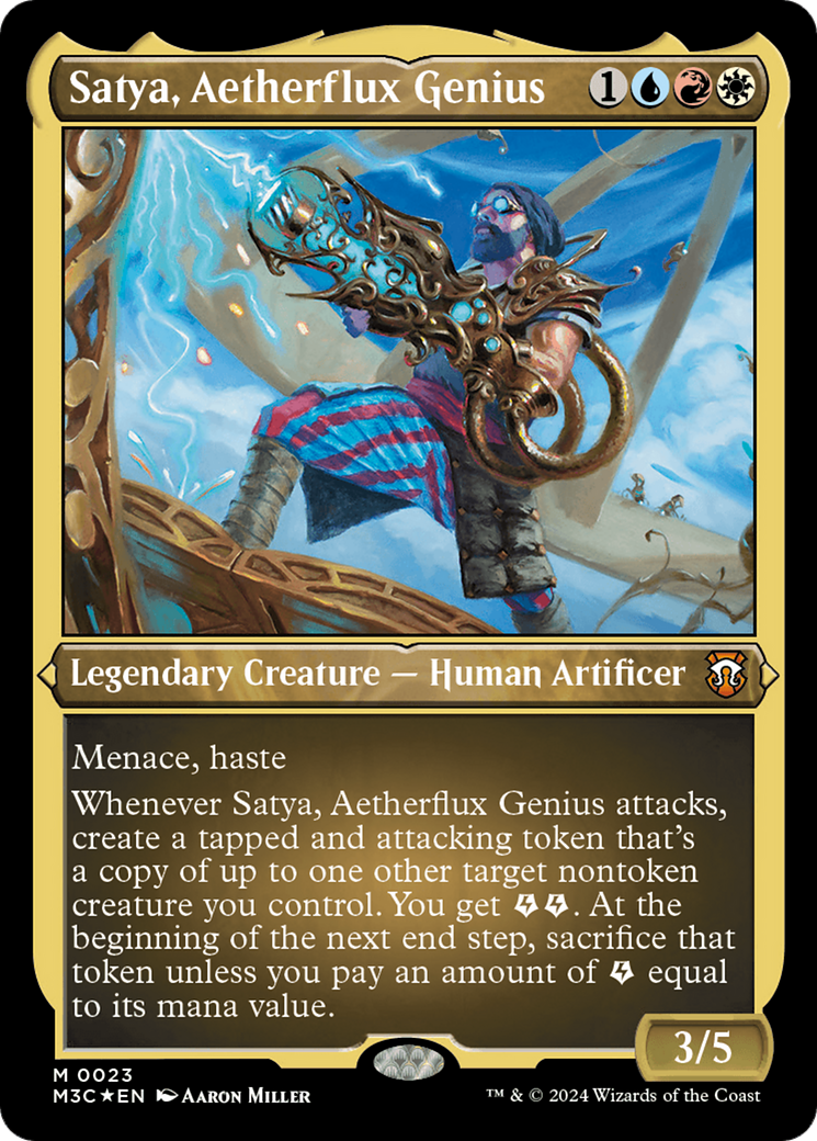 Satya, Aetherflux Genius (M3C-023) - Modern Horizons 3 Commander Etched Foil-1