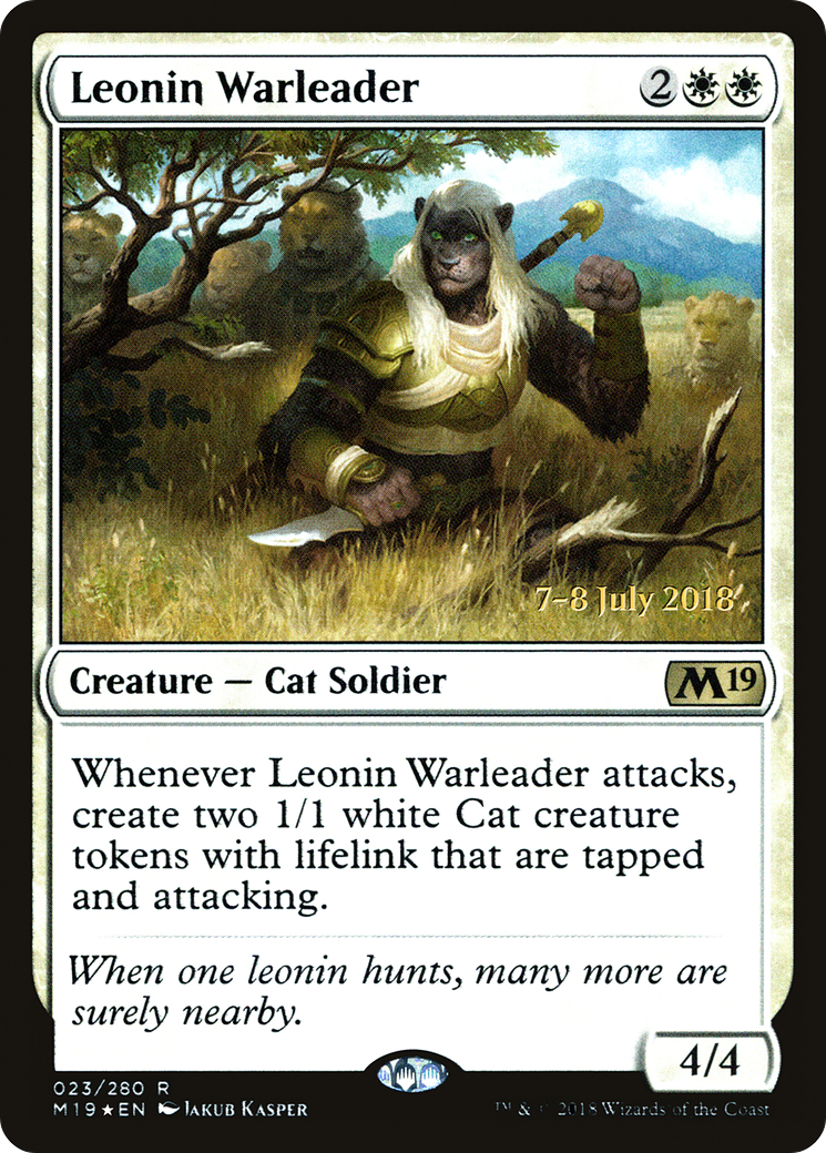Leonin Warleader [Core Set 2019 Prerelease Promos]-1