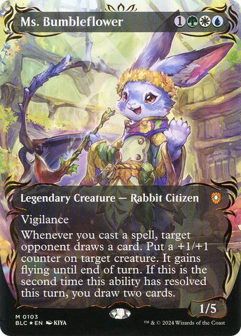 Ms. Bumbleflower (Borderless) (Raised Foil) [Bloomburrow Commander]