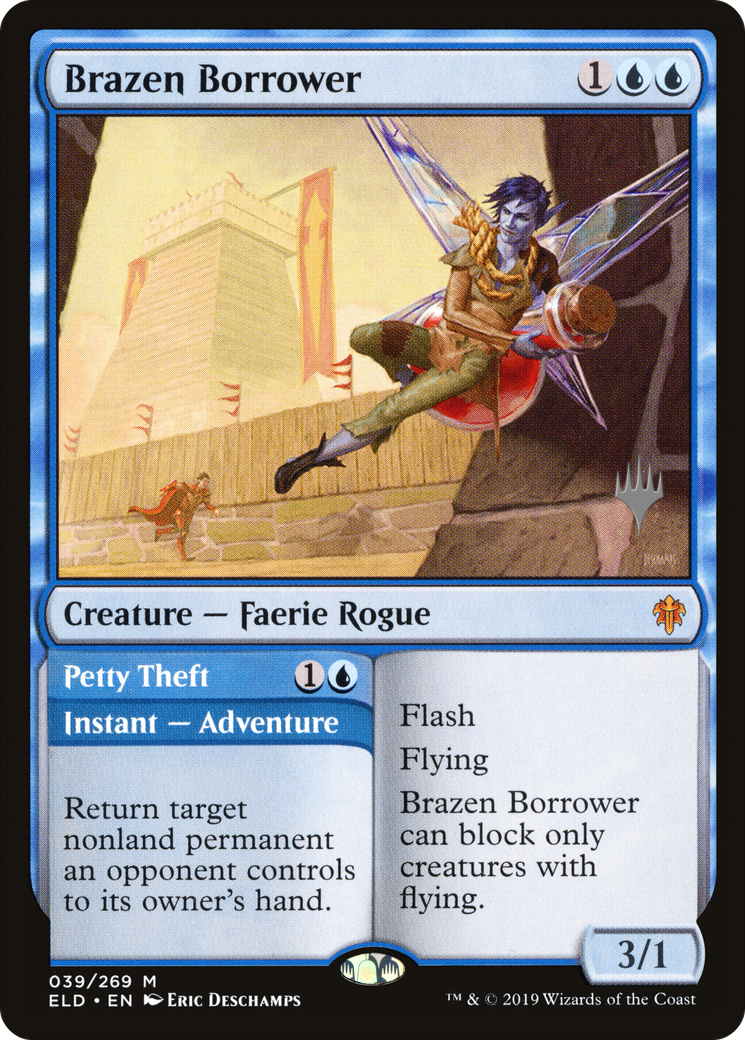 Brazen Borrower // Petty Theft (Promo Pack) [Throne of Eldraine Promos]-1