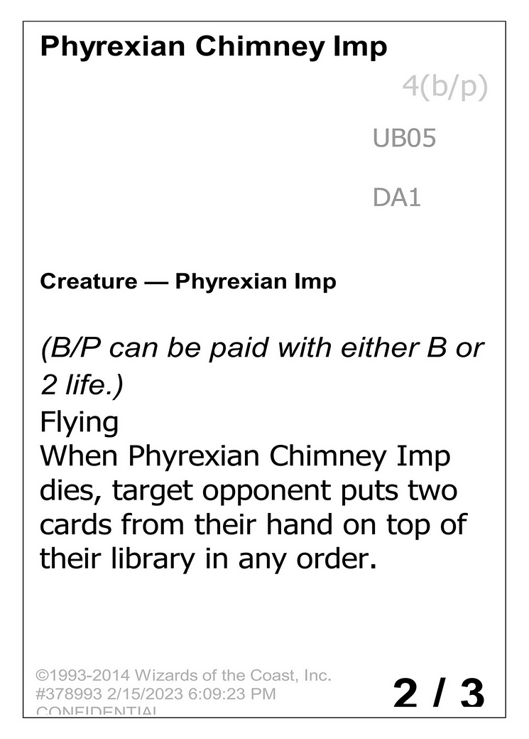 Phyrexian Chimney Imp (UNK-UB05) - Unknown Event-1