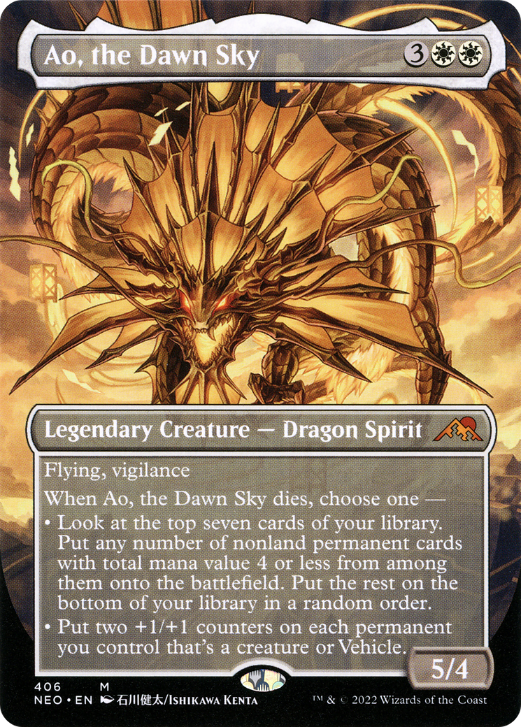 Ao, the Dawn Sky (Borderless Alternate Art) [Kamigawa: Neon Dynasty]-1