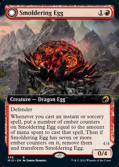 Smoldering Egg // Ashmouth Dragon (Extended Art) [Innistrad: Midnight Hunt]-1
