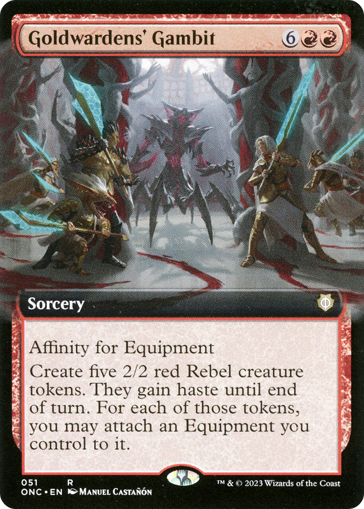 Goldwardens' Gambit (Extended Art) [Phyrexia: All Will Be One Commander]-1