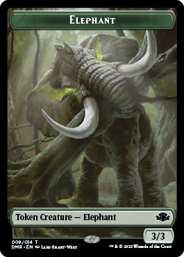 Elephant // Elemental Double-Sided Token [Dominaria Remastered Tokens]-1