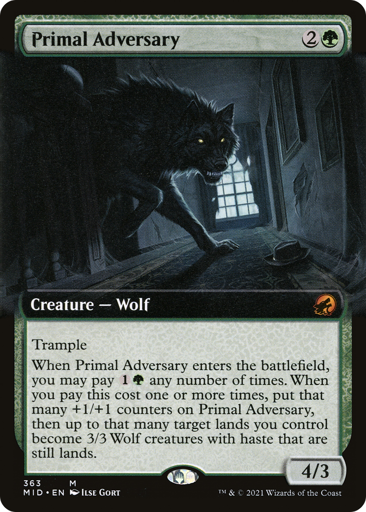 Primal Adversary (Extended Art) [Innistrad: Midnight Hunt]-1