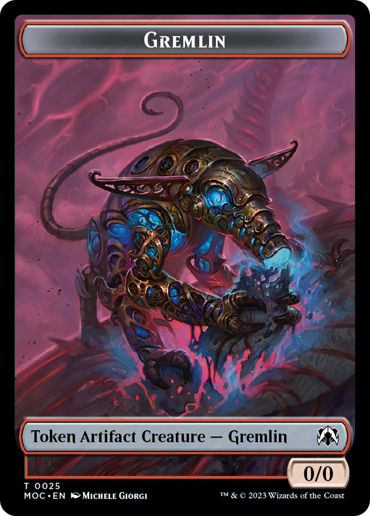 Treasure // Gremlin Double-Sided Token [March of the Machine Commander Tokens]-2