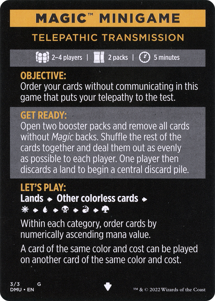Telepathic Transmission // Telepathic Transmission (cont'd) (MDMU-003) - Dominaria United Minigames Foil-3