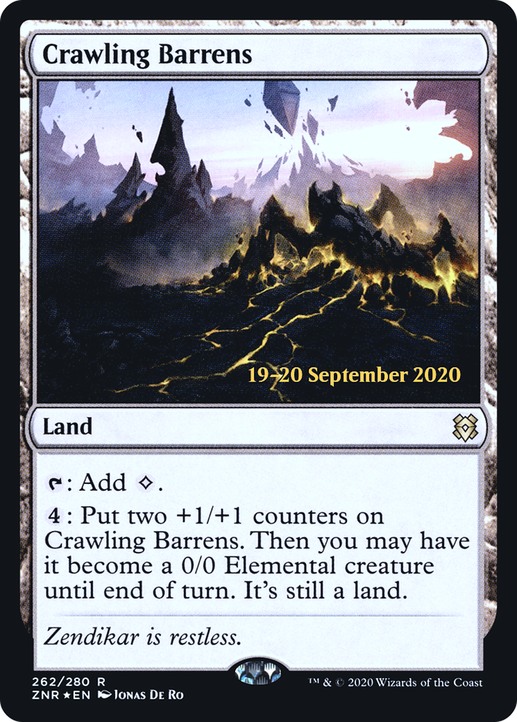 Crawling Barrens [Zendikar Rising Prerelease Promos]-1