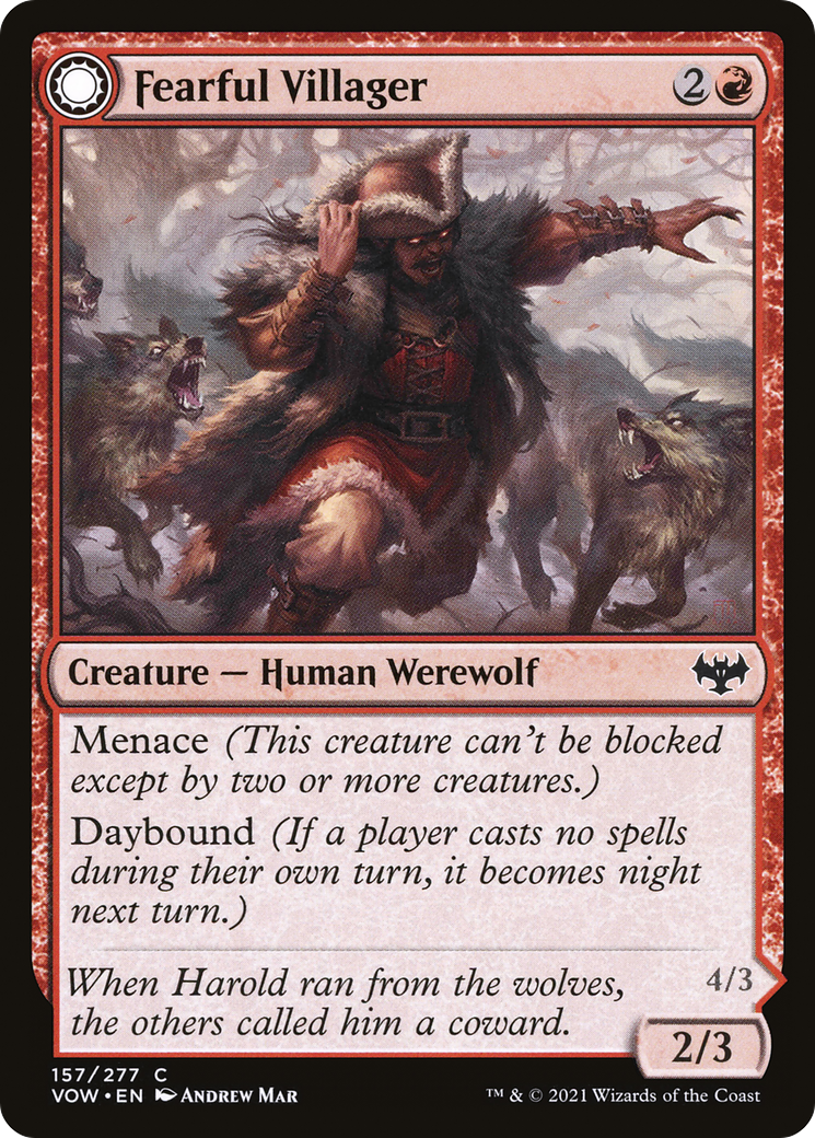 Fearful Villager // Fearsome Werewolf [Innistrad: Crimson Vow]-3