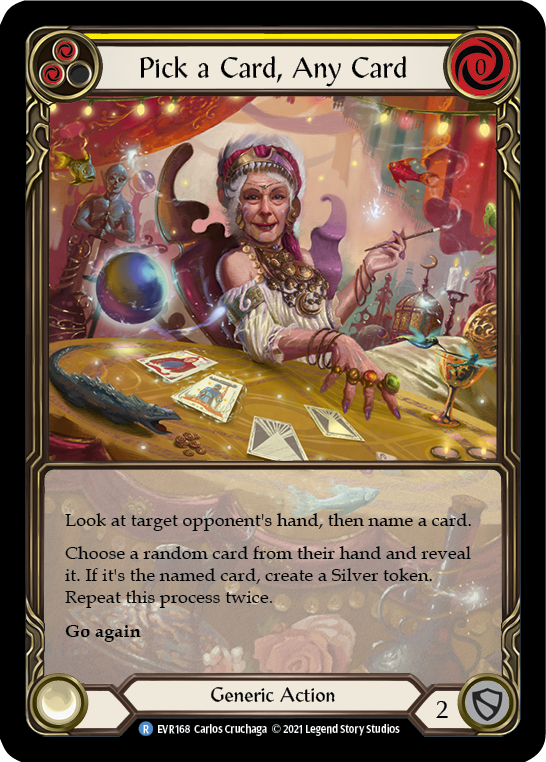 Pick a Card, Any Card (Yellow) [EVR168] (Everfest)  1st Edition Extended Art Rainbow Foil-2