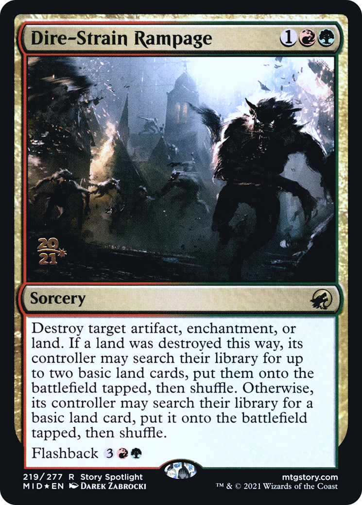 Dire-Strain Rampage [Innistrad: Midnight Hunt Prerelease Promos]-1