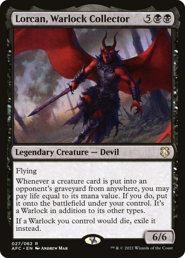 Lorcan, Warlock Collector [Dungeons & Dragons: Adventures in the Forgotten Realms Commander]-1