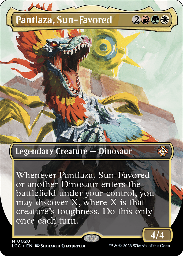 Pantlaza, Sun-Favored (Borderless) [The Lost Caverns of Ixalan Commander]-1