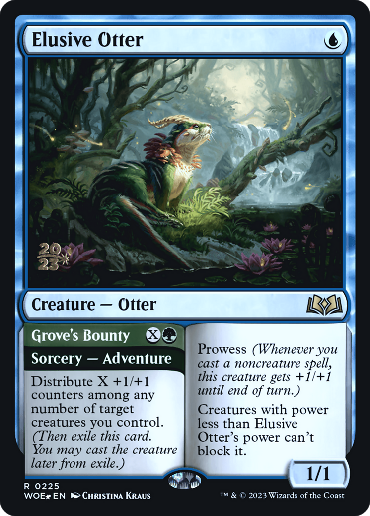 Elusive Otter // Grove's Bounty [Wilds of Eldraine Prerelease Promos]-3