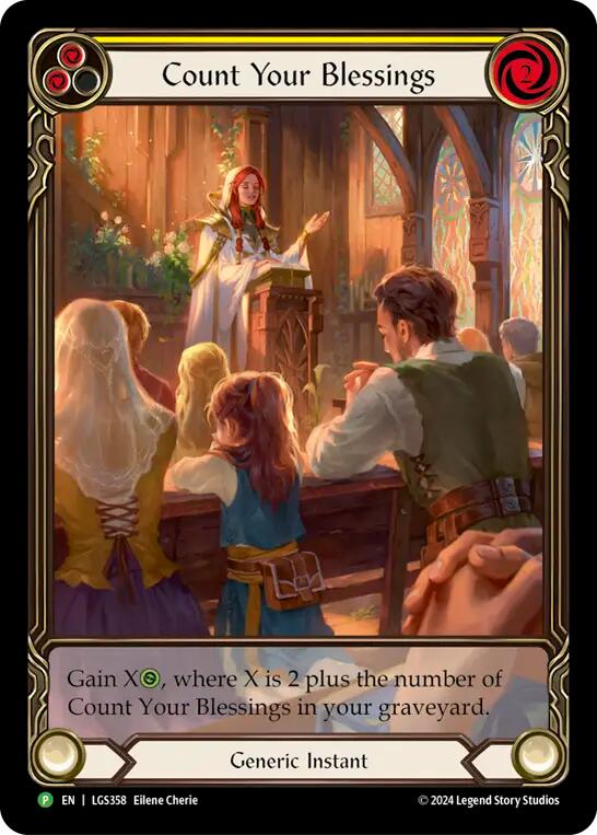 Count Your Blessings (Yellow) (Rainbow Foil) [LGS358] (Promo)  Rainbow Foil-1