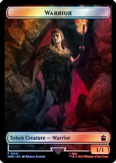 Warrior // Beast (0049) Double-Sided Token (Surge Foil) (WHO-41 // 49) - Universes Beyond: Doctor Who Foil-1