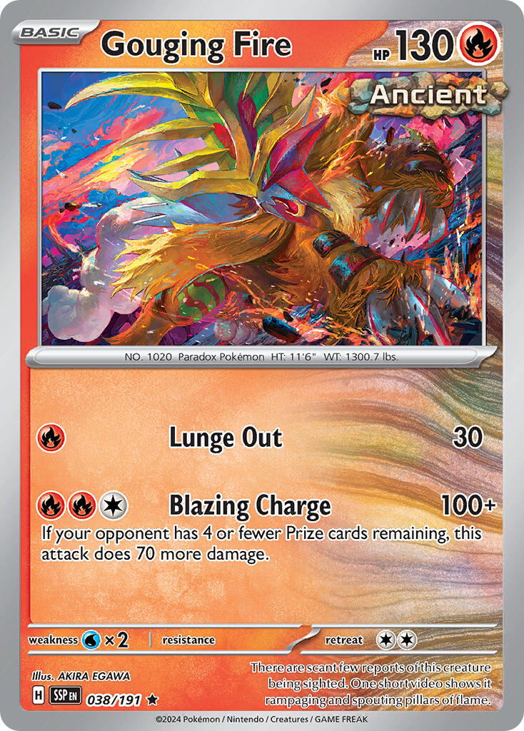Gouging Fire (038/191) (Theme Deck Exclusive) [Scarlet & Violet: Surging Sparks]-1