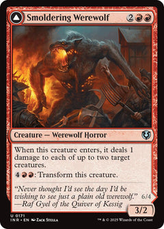 Smoldering Werewolf // Erupting Dreadwolf [Innistrad Remastered]-1