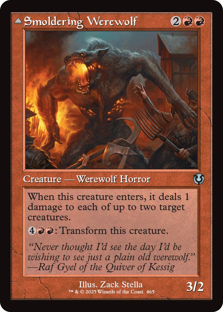 Smoldering Werewolf // Erupting Dreadwolf (Retro Frame) [Innistrad Remastered]-1