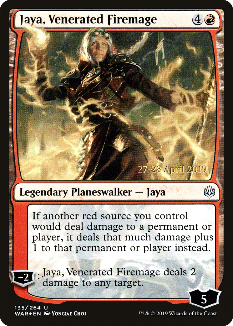Jaya, Venerated Firemage [War of the Spark Prerelease Promos]-1