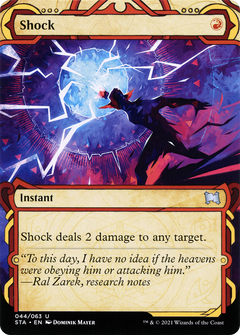 Shock (STA-044) - Strixhaven Mystical Archive: (Showcase) (Borderless) Etched Foil-1