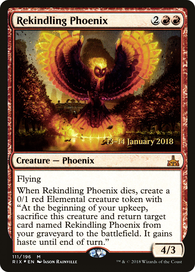 Rekindling Phoenix [Rivals of Ixalan Prerelease Promos]-1