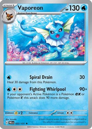 Vaporeon (022/131) [Scarlet & Violet: Prismatic Evolutions]-1
