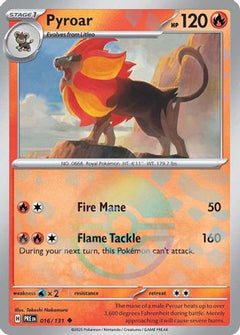 Pyroar (016/131) (Poke Ball Pattern) [Scarlet & Violet: Prismatic Evolutions]-1