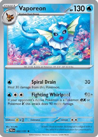 Vaporeon (022/131) (Poke Ball Pattern) [Scarlet & Violet: Prismatic Evolutions]-1